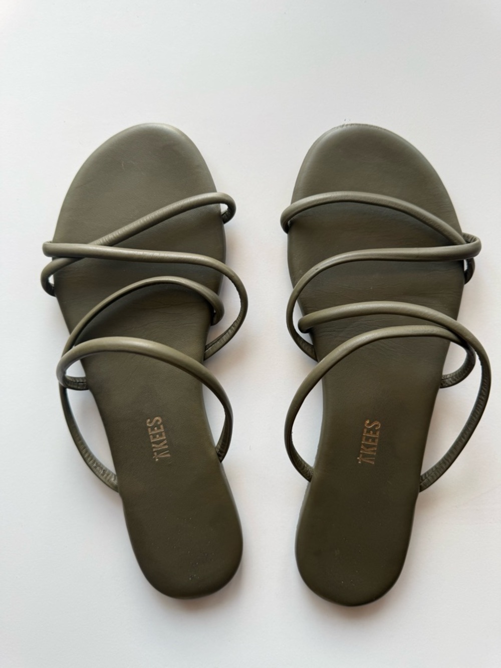 TKEES Olive Green Strappy Slide Sandals